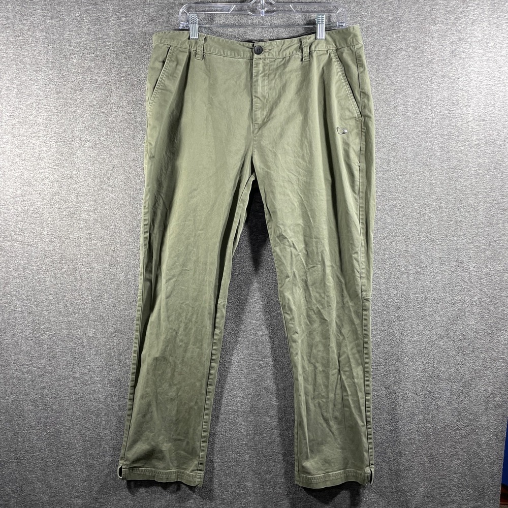 OAKLEY Chino Icon Golf Pants Mens 36x30 Fits 34x29 Green Dark Brush Grip Waist